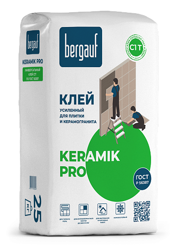 Клей для плитки и керамогранита Bergauf Keramik Pro усиленный 25 кг