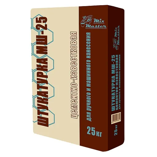 Штукатурка цементно-известковая MixMaster МШ25 25 кг Штукатурка цементно-известковая MixMaster МШ25 25 кг