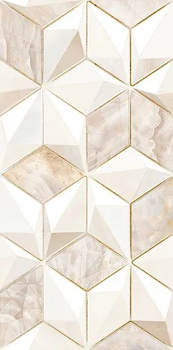 Плитка декор Alma Ceramica Невада геометрия бежевая 500x249x7,5 мм