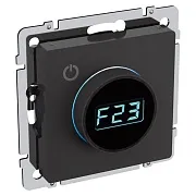 Терморегулятор IEK Brite ТС10-1-БрЧ для теплого пола встраиваемый черный электронный с индикацией (BR-RT11-K02)
