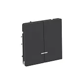 Переключатель DKC Kant двухклавишный встраиваемый черный уголь (7012114DIY)