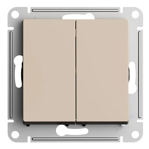 Выключатель Systeme Electric AtlasDesign двухклавишный встраиваемый песочный (ATN001251) Выключатель Systeme Electric AtlasDesign двухклавишный встраиваемый песочный (ATN001251)
