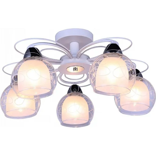 Люстра потолочная Arte Lamp Sansa E27 200 Вт 10 кв.м (A7585PL-5WH) Люстра потолочная Arte Lamp Sansa E27 200 Вт 10 кв.м (A7585PL-5WH)