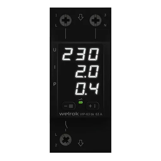 Реле многофункциональное модульное Welrok VIP 63 bk 220 В 63 А тип AC цифровое