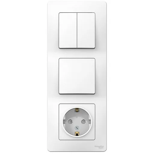 Блок выключатель и розетка Systeme Electric Blanca трехклавишный встраиваемый белый (BLNBS101201) Блок выключатель и розетка Systeme Electric Blanca трехклавишный встраиваемый белый (BLNBS101201)