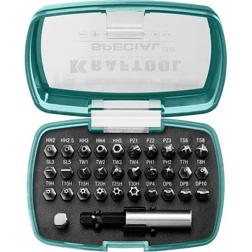 Набор бит Kraftool Special-32 PH/PZ/SL/TORX 25 мм с адаптером (32 шт.) (2610-H32)