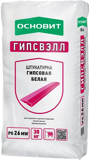 Штукатурка гипсовая Основит PG26 MW Гипсвэлл белая 30 кг Штукатурка гипсовая Основит PG26 MW Гипсвэлл белая 30 кг
