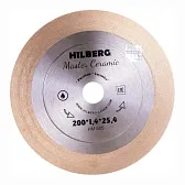 Диск алмазный по керамограниту Hilberg Master Сeramic 200х25,4х1,4 мм сплошной для заусовки мокрый рез (HM505)