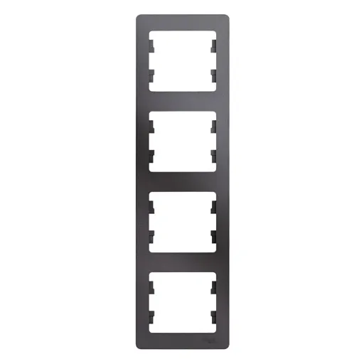 Рамка Systeme Electric Glossa четырехместная графит (GSL001308) Рамка Systeme Electric Glossa четырехместная графит (GSL001308)