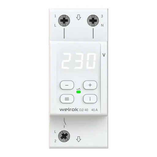 Реле напряжения модульное Welrok D2-40 220 В 40 А тип AC цифровое