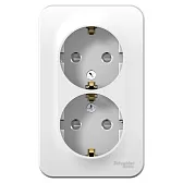 Розетка двойная Systeme Electric Blanca накладная белая с заземлением со шторками (BLNRA011201) Розетка двойная Systeme Electric Blanca накладная белая с заземлением со шторками (BLNRA011201)
