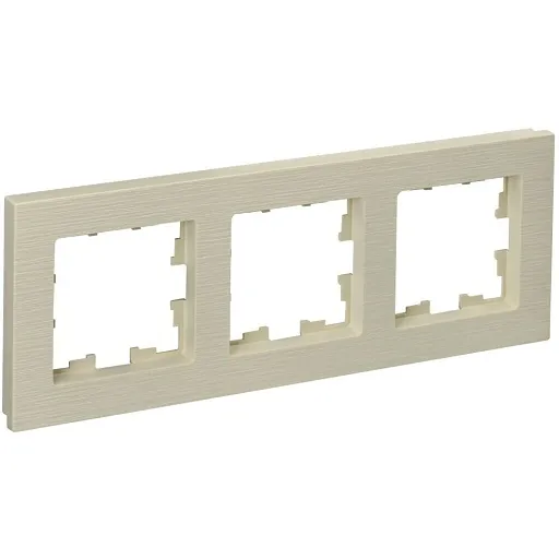 Рамка IEK Brite РУ-3-Бр трехместная бежевая (BR-M32-51-K10) Рамка IEK Brite РУ-3-Бр трехместная бежевая (BR-M32-51-K10)