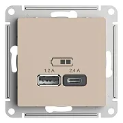 Розетка USB Systeme Electric AtlasDesign встраиваемая песочная USB-A/ Type-C (ATN001239) Розетка USB Systeme Electric AtlasDesign встраиваемая песочная USB-A/ Type-C (ATN001239)