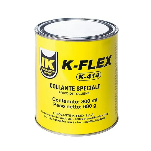Клей контактный каучуковый K-FLEX К-414 для трубной изоляции 0,8 л Клей контактный каучуковый K-FLEX К-414 для трубной изоляции 0,8 л