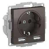 Розетка USB Systeme Electric AtlasDesign встраиваемая мокко 2хUSB-А (ATN000630) Розетка USB Systeme Electric AtlasDesign встраиваемая мокко 2хUSB-А (ATN000630)