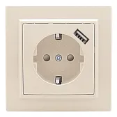 Розетка EKF Минск встраиваемая бежевая с USB-А (ERR16-028-200-USB) Розетка EKF Минск встраиваемая бежевая с USB-А (ERR16-028-200-USB)
