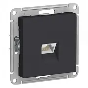 Розетка компьютерная Systeme Electric AtlasDesign встраиваемая карбон RJ45 (ATN001086)