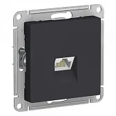 Розетка компьютерная Systeme Electric AtlasDesign встраиваемая карбон RJ45 (ATN001086)