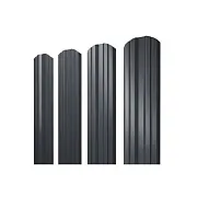 Евроштакетник двухсторонний twin 0,45 мм 100х1800 мм графитовый серый RAL 7024 фигурный срез