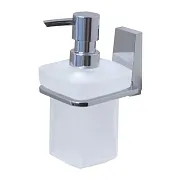 Дозатор для мыла WasserKraft Lopau с держателем стекло матовый/металл хром (K-6099) Дозатор для мыла WasserKraft Lopau с держателем стекло матовый/металл хром (K-6099)