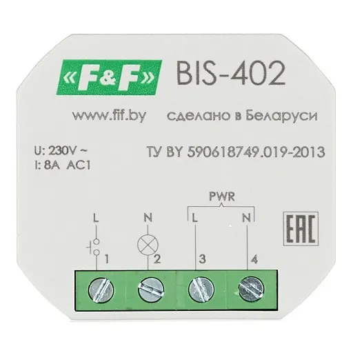 Реле импульсное Евроавтоматика BIS-402 220 В 8 А тип АС Реле импульсное Евроавтоматика BIS-402 220 В 8 А тип АС