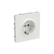 Розетка DKC Kant встраиваемая белый песок с заземлением со шторками (7010003DIY)