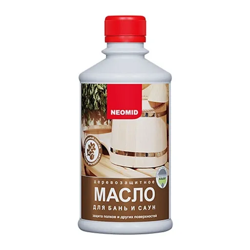Масло Neomid для бань и саун бесцветное 0,25 л Масло Neomid для бань и саун бесцветное 0,25 л
