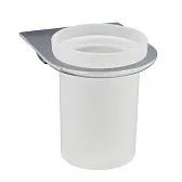 Стакан для ванной WasserKraft Kammel с держателем стекло матовый/металл хром (K-8328) Стакан для ванной WasserKraft Kammel с держателем стекло матовый/металл хром (K-8328)