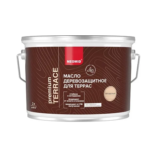 Масло Neomid Terrace для террас бесцветное шелковисто-матовое 2 л Масло Neomid Terrace для террас бесцветное шелковисто-матовое 2 л