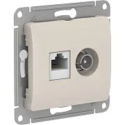 Розетка телевизионная/ компьютерная Systeme Electric Glossa встраиваемая молочная TV/ RJ45 (GSL000989) Розетка телевизионная/ компьютерная Systeme Electric Glossa встраиваемая молочная TV/ RJ45 (GSL000989)