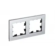 Рамка Systeme Electric AtlasDesign Nature двухместная серебро (ATN312102)