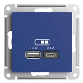 Розетка USB Systeme Electric AtlasDesign встраиваемая аквамарин USB-A/ Type-C (ATN001139) Розетка USB Systeme Electric AtlasDesign встраиваемая аквамарин USB-A/ Type-C (ATN001139)