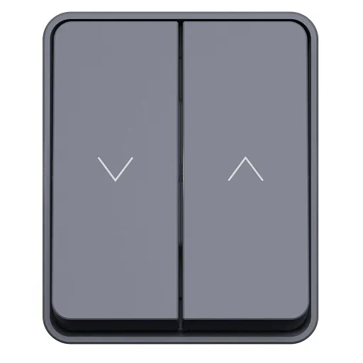 Выключатель жалюзи Systeme Electric AtlasDesign Profi54 двухклавишный накладной антрацит (ATN544019)