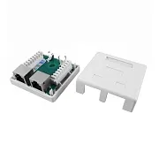 Розетка компьютерная экранированная Hyperline 8P8C CAT5e 2 гнезда (430233)