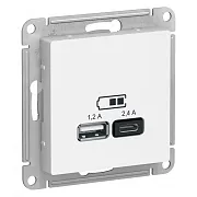 Розетка USB Systeme Electric AtlasDesign встраиваемая лотос USB-A/ Type-C (ATN001339)
