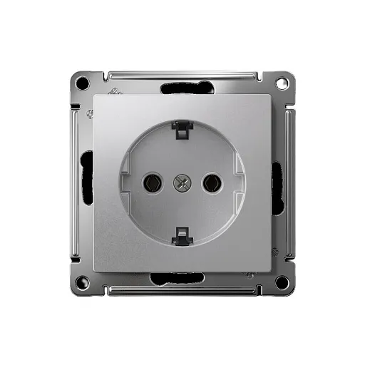 Розетка Systeme Electric AtlasDesign встраиваемая алюминий с заземлением (ATN000343S) Розетка Systeme Electric AtlasDesign встраиваемая алюминий с заземлением (ATN000343S)