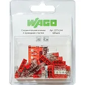 Клемма на 4 провода Wago 2273-244 0,5-2,5 кв. мм самозажимная с пастой (20 шт.)