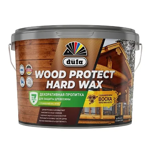 Антисептик Dufa Wood Protect Hard Wax декоративный для дерева ореховое дерево 9 л Антисептик Dufa Wood Protect Hard Wax декоративный для дерева ореховое дерево 9 л