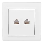 Розетка компьютерная/ телефонная EKF Минск встраиваемая белая RJ11/ RJ45 (ERK00-135-10) Розетка компьютерная/ телефонная EKF Минск встраиваемая белая RJ11/ RJ45 (ERK00-135-10)