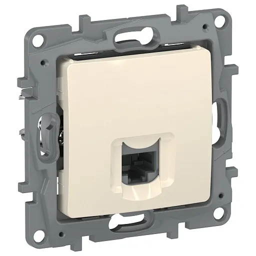 Розетка компьютерная IEK Etika встраиваемая слоновая кость RJ45 (6723411)