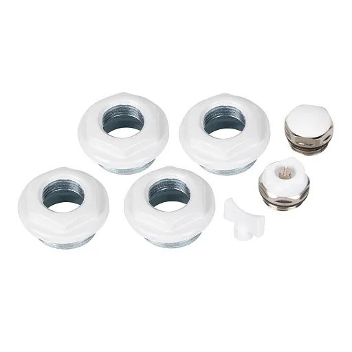 Набор присоединительный Royal Thermo 1" х 1/2" для радиатора белый 7 предметов RT1/2W (НС-1490685) Набор присоединительный Royal Thermo 1" х 1/2" для радиатора белый 7 предметов RT1/2W (НС-1490685)