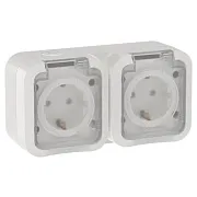 Розетка Tors TS322 накладная белая с крышкой (TS-R26-16-55-G-K01)