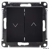 Выключатель жалюзи Systeme Electric AtlasDesign двухклавишный встраиваемый базальт (ATN001419)