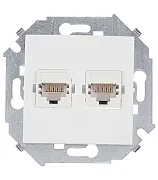 Розетка компьютерная Simon 15 встраиваемая белая 2хRJ45 (1591593-030) Розетка компьютерная Simon 15 встраиваемая белая 2хRJ45 (1591593-030)