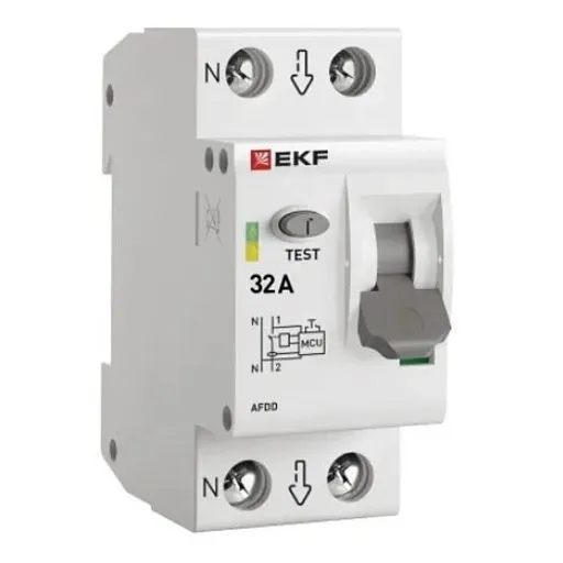 Устройство защиты от дугового пробоя EKF PROxima 32-pro 2P 32А 230 В на DIN-рейку (afdd-2-32-pro) Устройство защиты от дугового пробоя EKF PROxima 32-pro 2P 32А 230 В на DIN-рейку (afdd-2-32-pro)