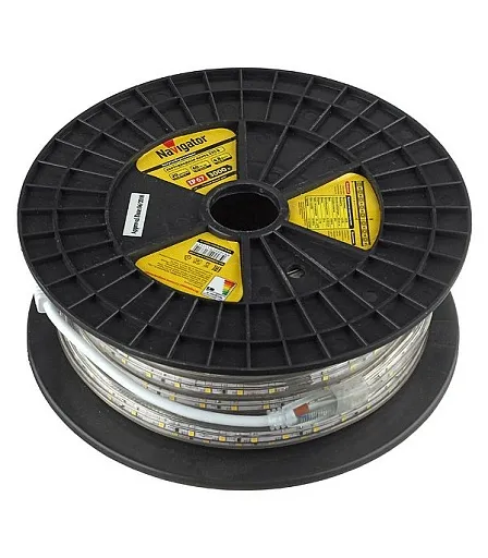 Лента светодиодная SMD 3528 3000К 220 В 4,8 Вт/м 20 м IP67 Navigator (14512) Лента светодиодная SMD 3528 3000К 220 В 4,8 Вт/м 20 м IP67 Navigator (14512)