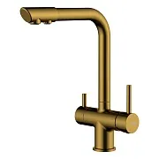 Смеситель для кухни WasserKraft золото с поворотным изливом с подключением к фильтру однорычажный (A8387) Смеситель для кухни WasserKraft золото с поворотным изливом с подключением к фильтру однорычажный (A8387)