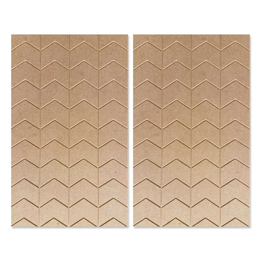 Панель стеновая МДФ под покраску бежевая FB trend Шевроны 450х750 мм (2 шт.)