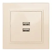 Розетка USB EKF Минск встраиваемая бежевая 2хUSB-А (ERR-2USB-200) Розетка USB EKF Минск встраиваемая бежевая 2хUSB-А (ERR-2USB-200)