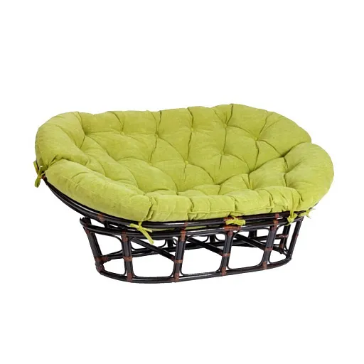 Диван садовый из ротанга TetСhair Mamasan античный черно-коричневый/олива 1690х1020х800 мм с подушкой (24257)